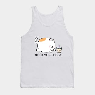 Chubby Boba Cat Needs More Boba! Tank Top